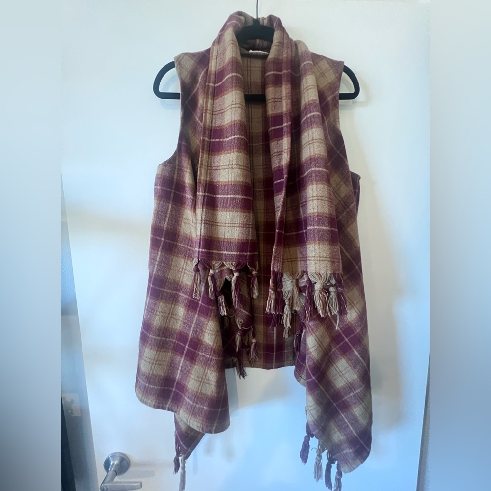 Boutique style plaid vest